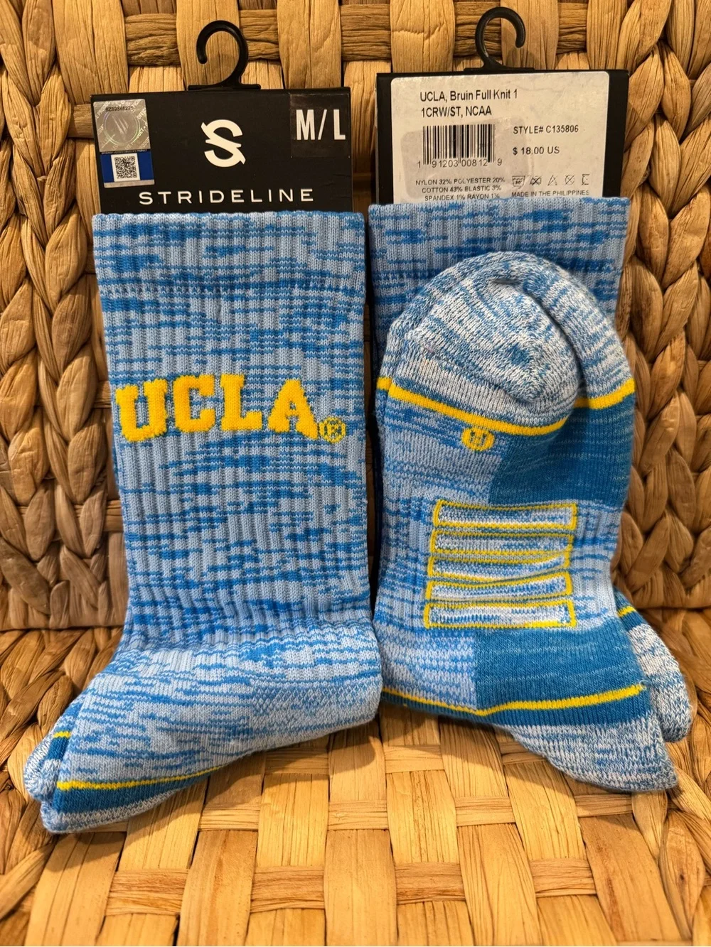 UCLA Crew Socks 2 pair size M/L